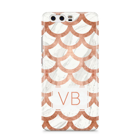 Personalised Marble Initials Scales Huawei P10 Phone Case