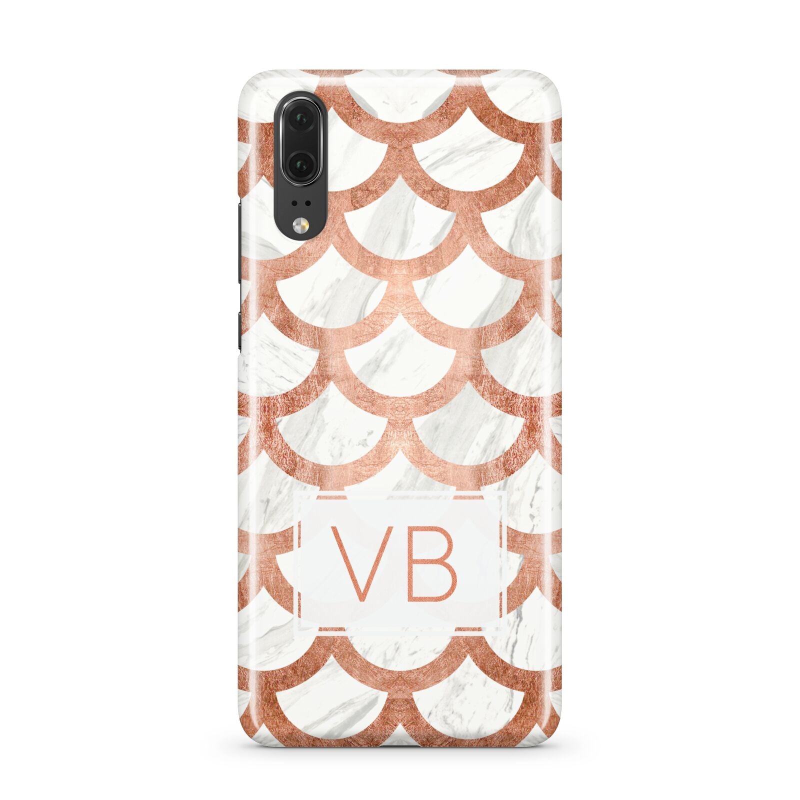 Personalised Marble Initials Scales Huawei P20 Phone Case