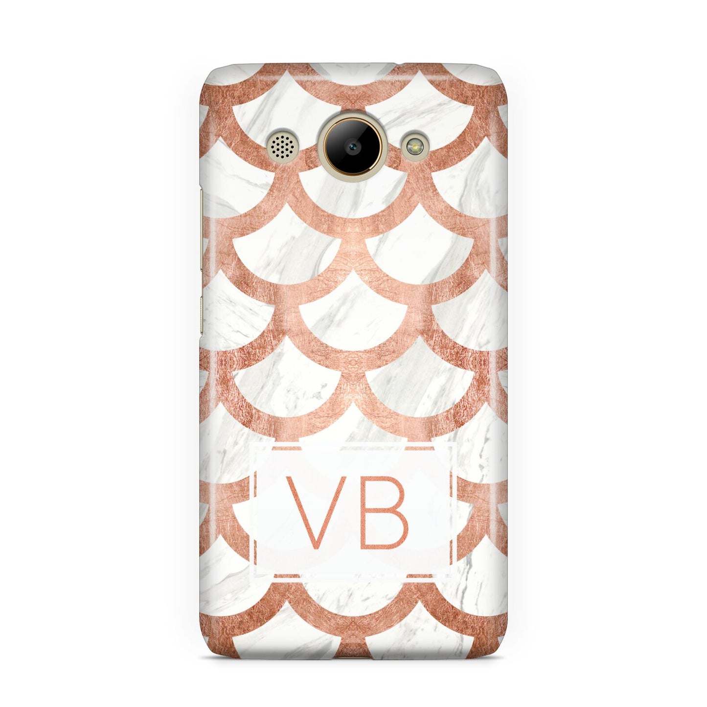 Personalised Marble Initials Scales Huawei Y3 2017