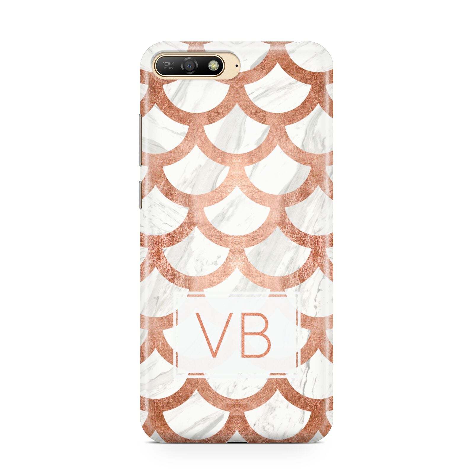 Personalised Marble Initials Scales Huawei Y6 2018