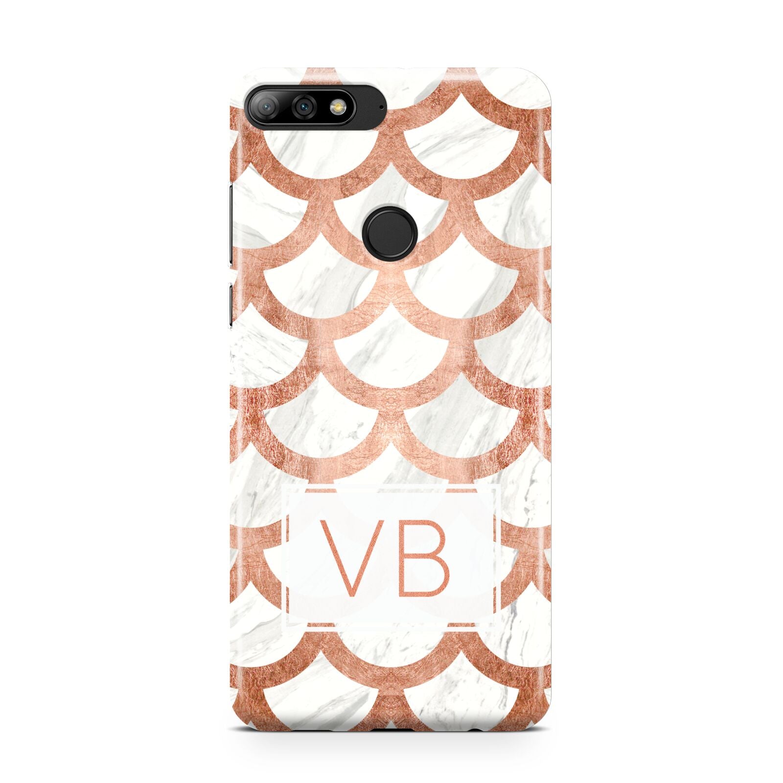 Personalised Marble Initials Scales Huawei Y7 2018