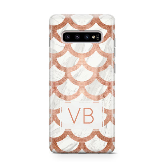 Personalised Marble Initials Scales Protective Samsung Galaxy Case
