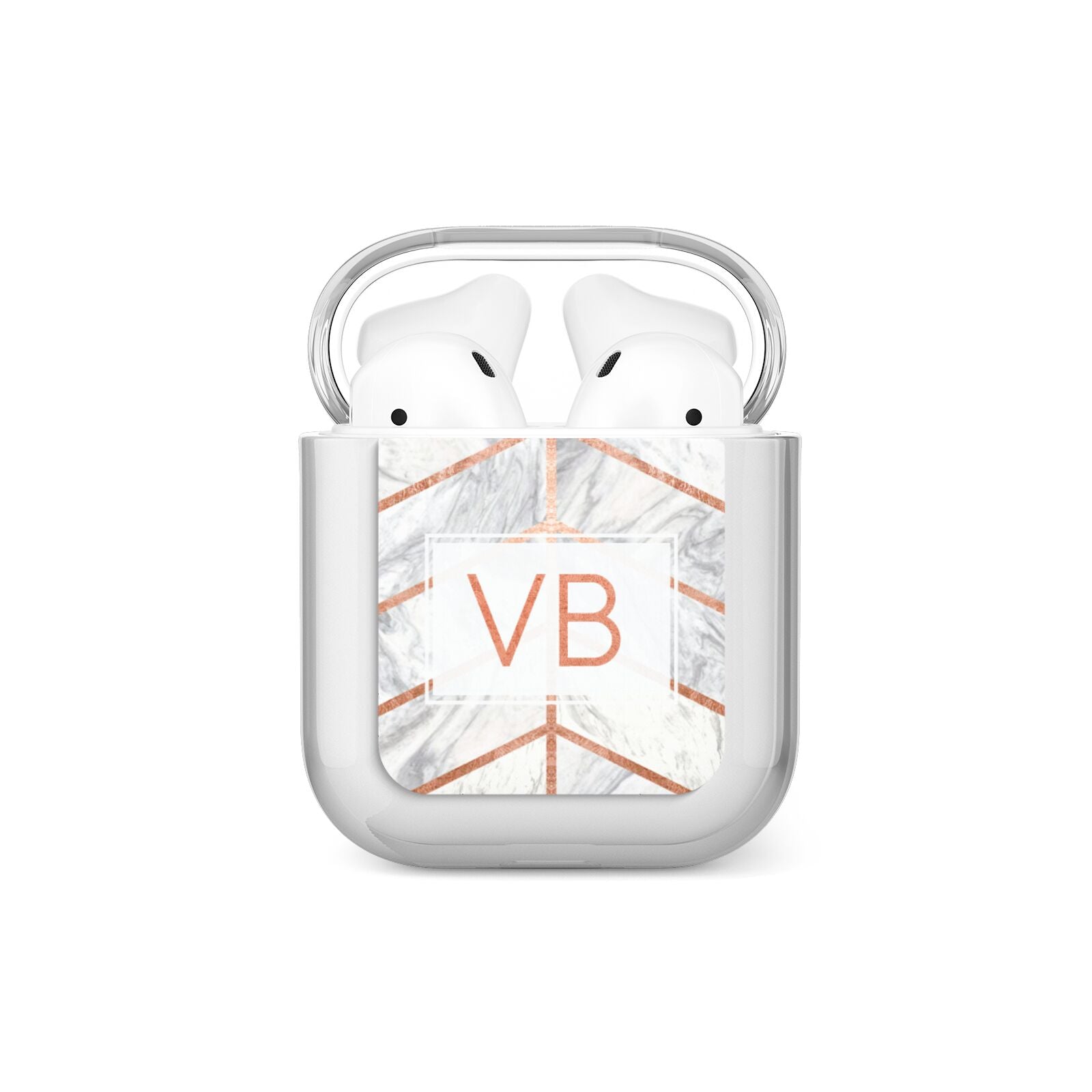 Personalised Marble Initials Shapes AirPods Case