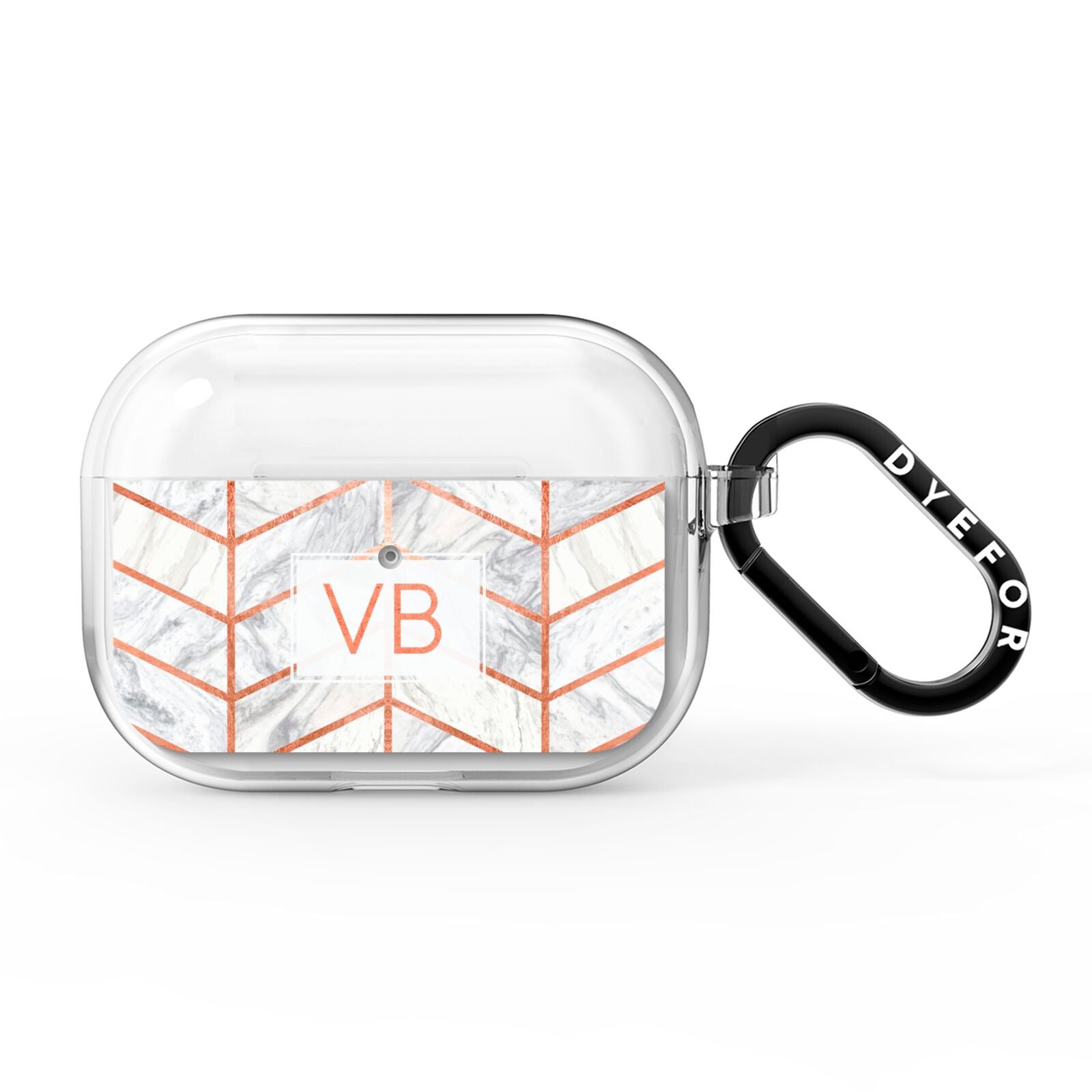 Personalised Marble Initials Shapes AirPods Pro Clear Case