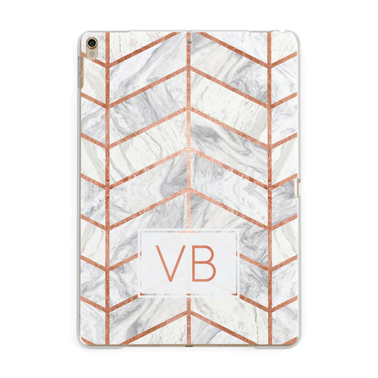 Personalised Marble Initials Shapes Apple iPad Gold Case