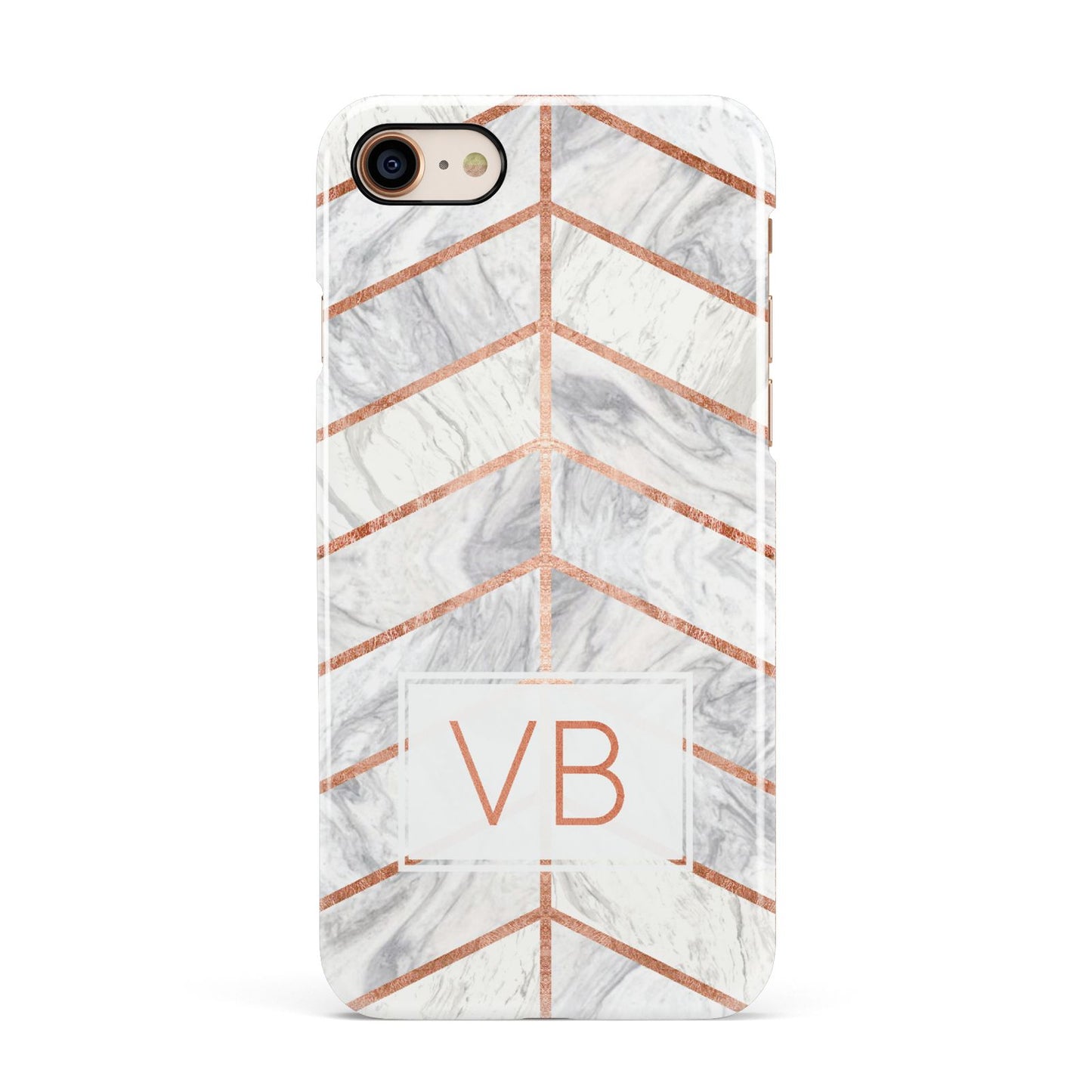 Personalised Marble Initials Shapes Apple iPhone 7 8 3D Snap Case