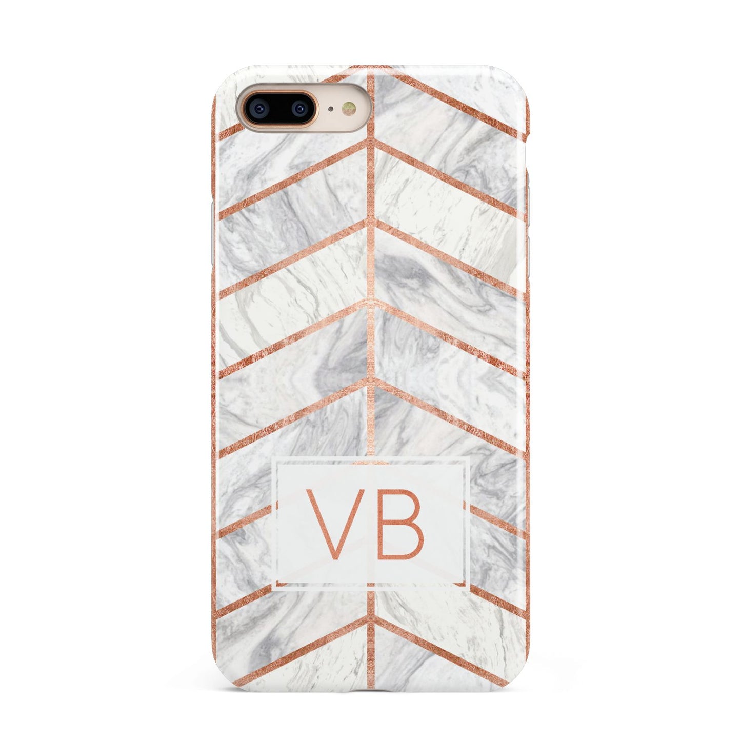 Personalised Marble Initials Shapes Apple iPhone 7 8 Plus 3D Tough Case