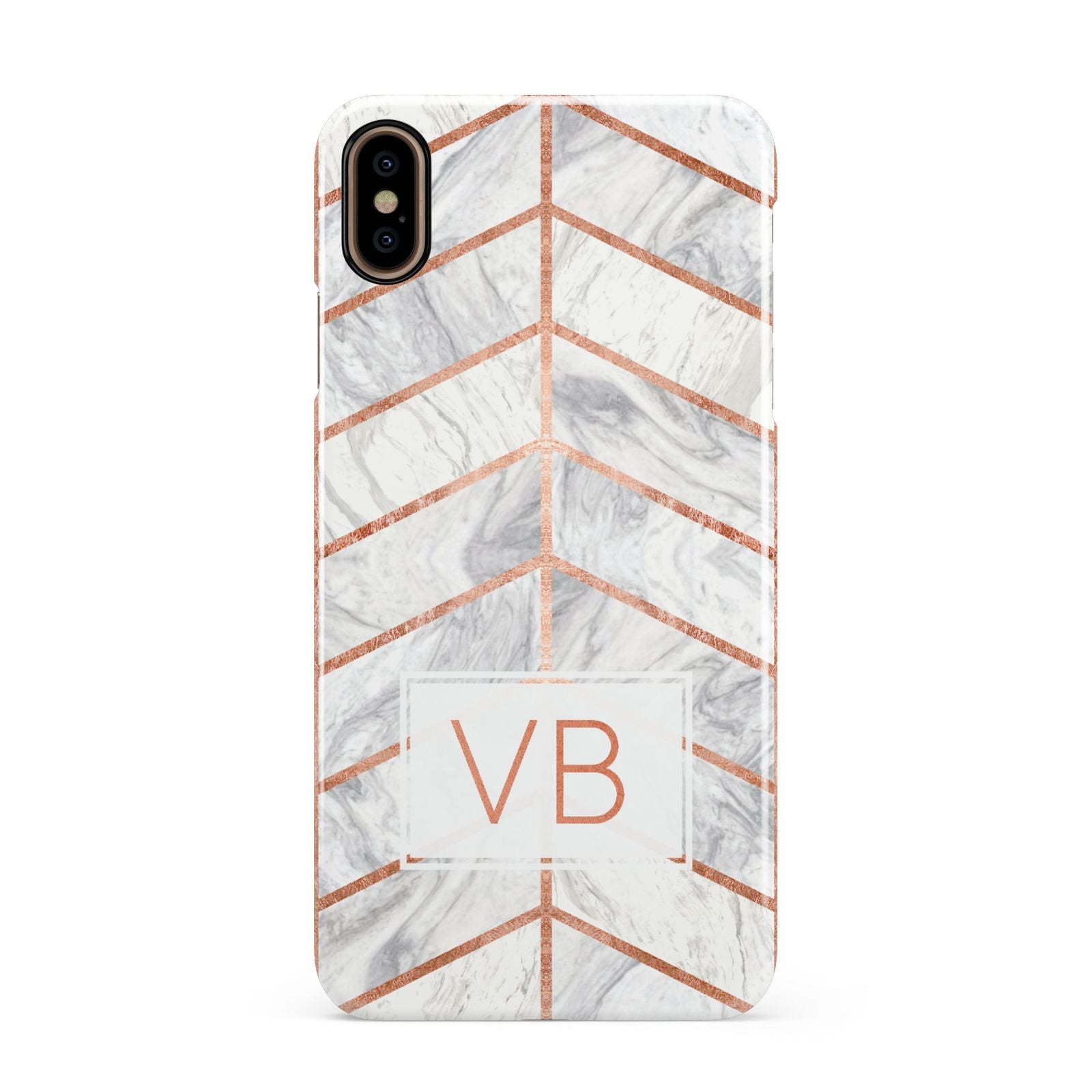 Personalised Marble Initials Shapes Apple iPhone Xs Max 3D Snap Case