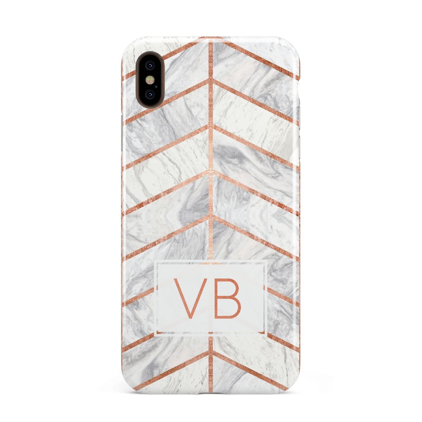 Personalised Marble Initials Shapes Apple iPhone Xs Max 3D Tough Case