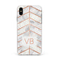 Personalised Marble Initials Shapes Apple iPhone Xs Max Impact Case White Edge on Silver Phone