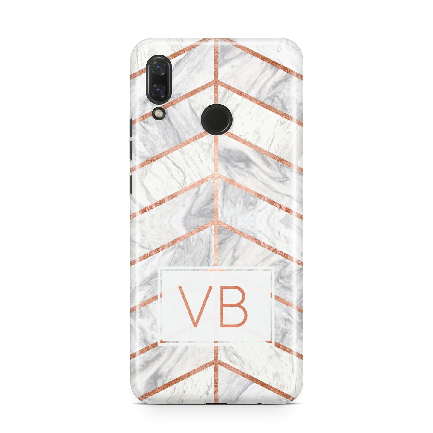 Personalised Marble Initials Shapes Huawei Nova 3 Phone Case