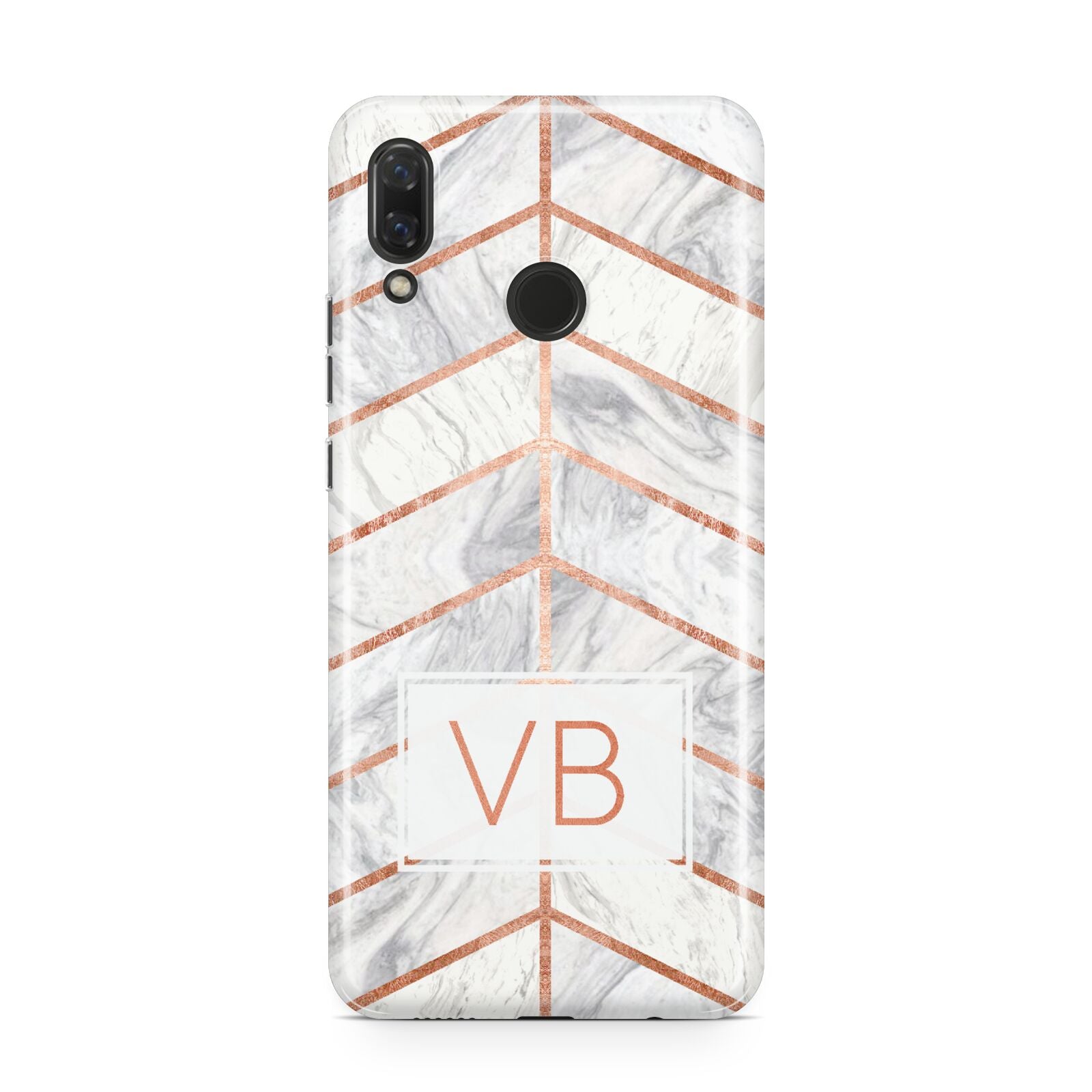 Personalised Marble Initials Shapes Huawei Nova 3 Phone Case