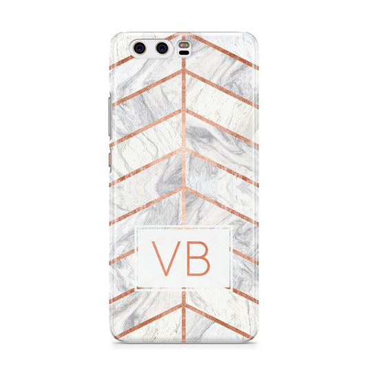 Personalised Marble Initials Shapes Huawei P10 Phone Case
