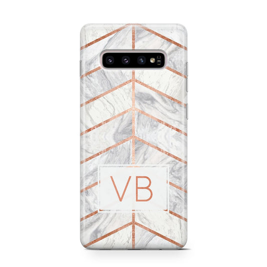 Personalised Marble Initials Shapes Protective Samsung Galaxy Case