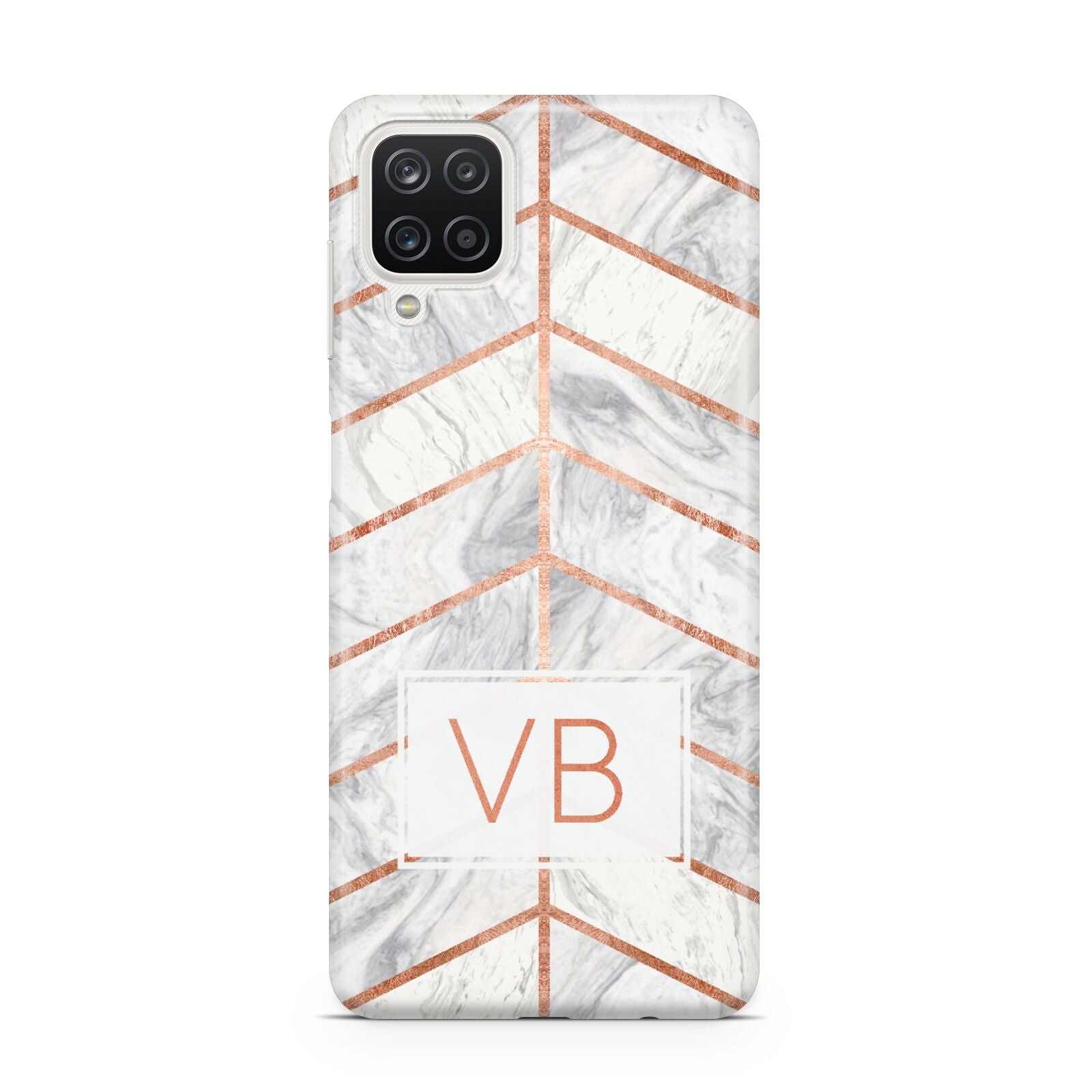 Personalised Marble Initials Shapes Samsung A12 Case