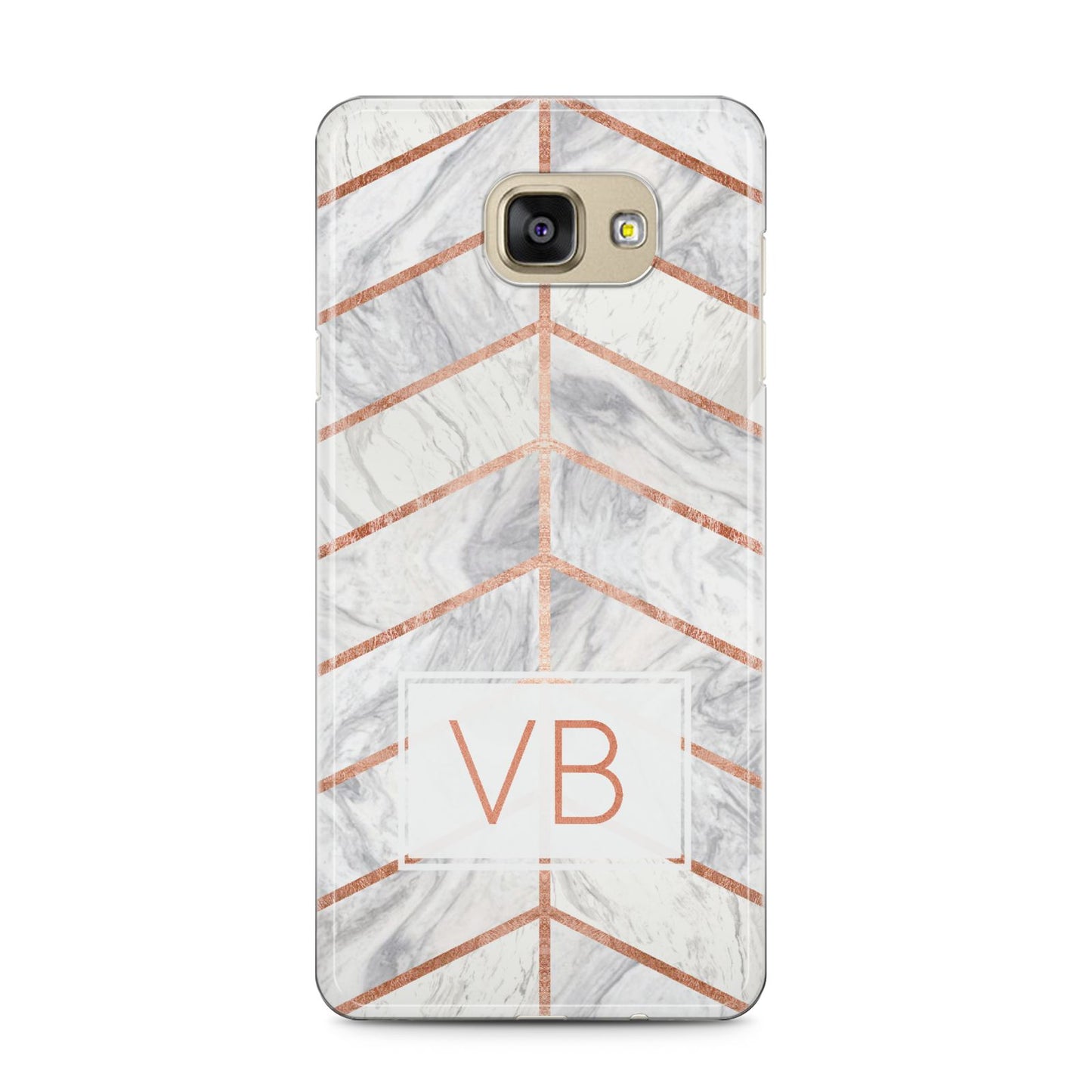 Personalised Marble Initials Shapes Samsung Galaxy A5 2016 Case on gold phone