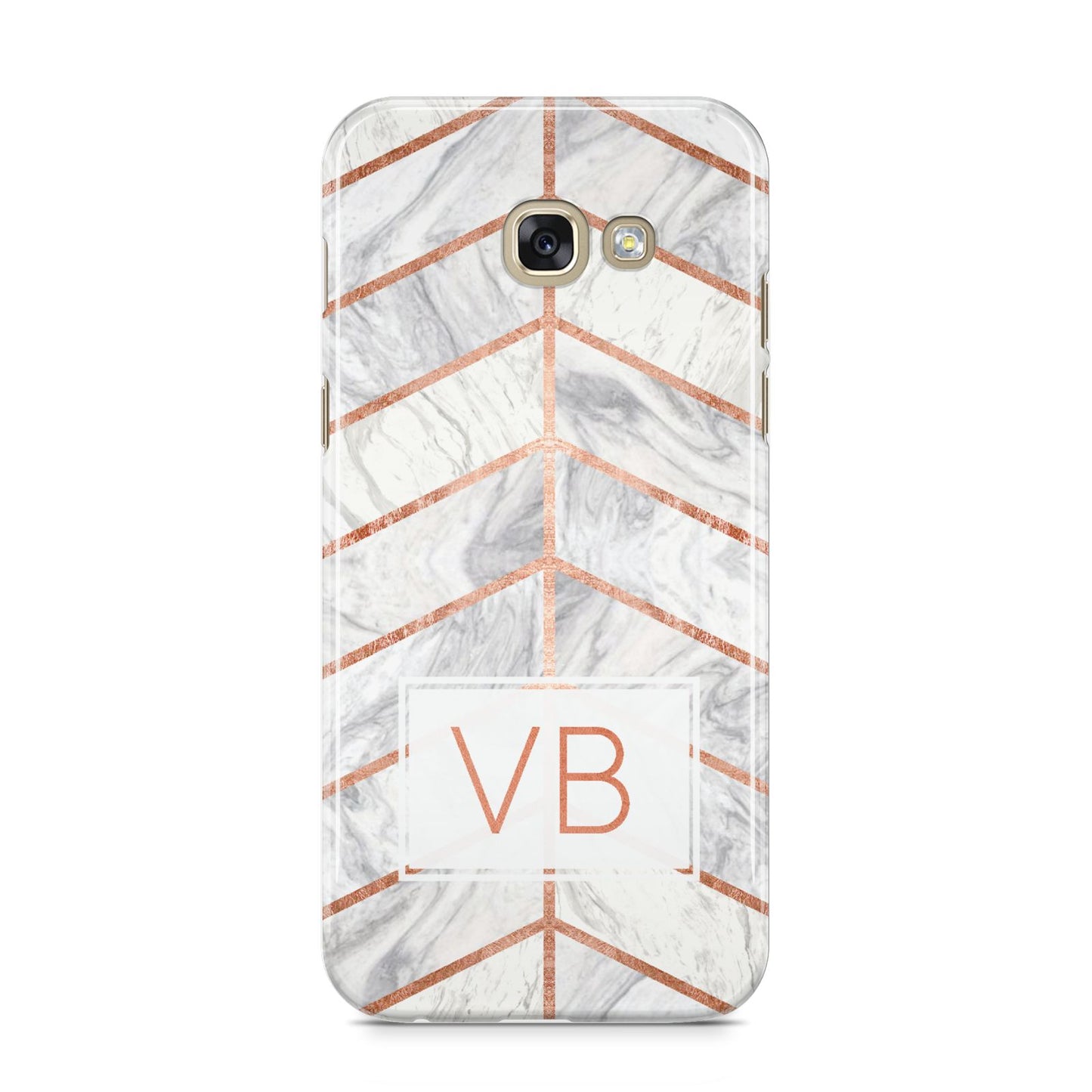 Personalised Marble Initials Shapes Samsung Galaxy A5 2017 Case on gold phone