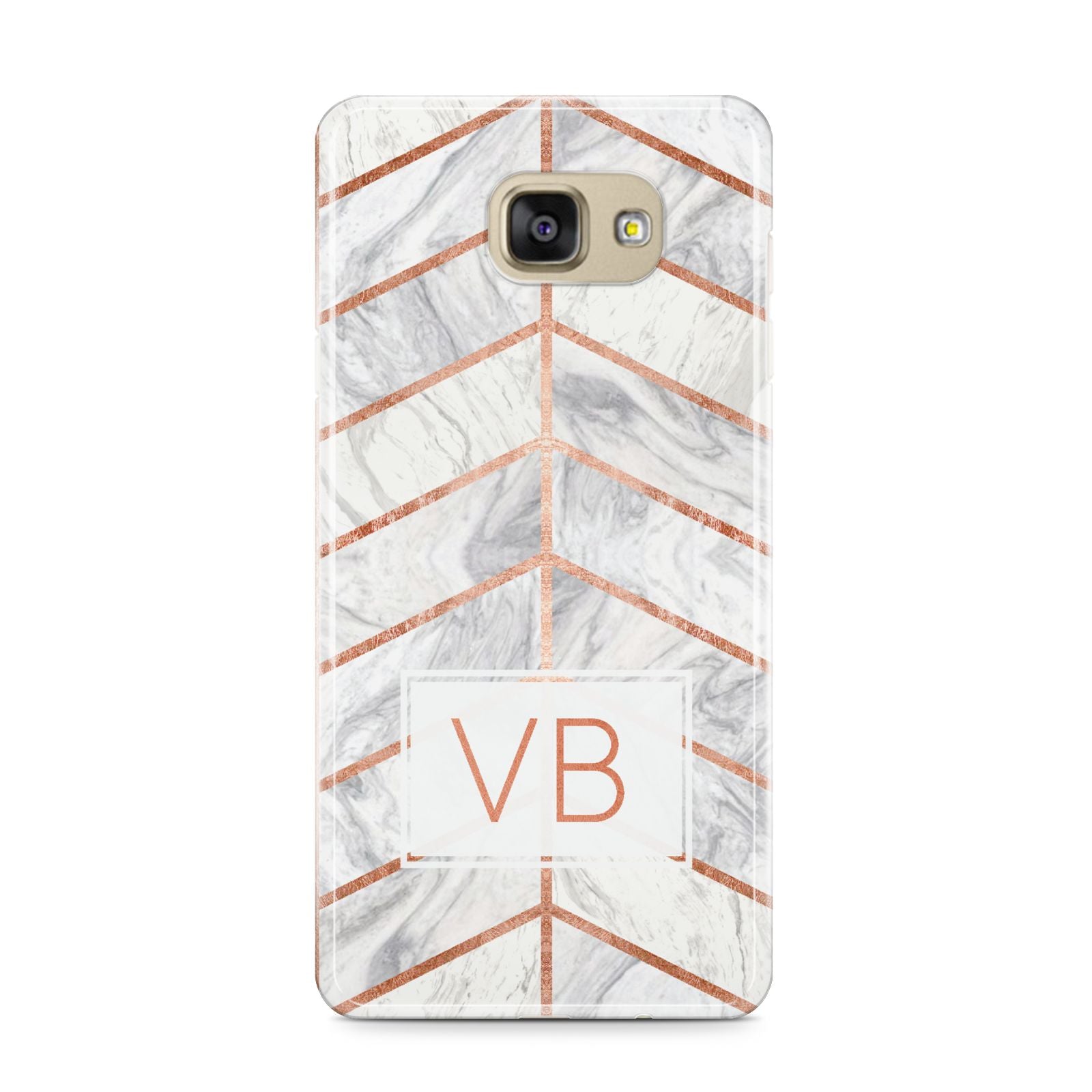 Personalised Marble Initials Shapes Samsung Galaxy A9 2016 Case on gold phone