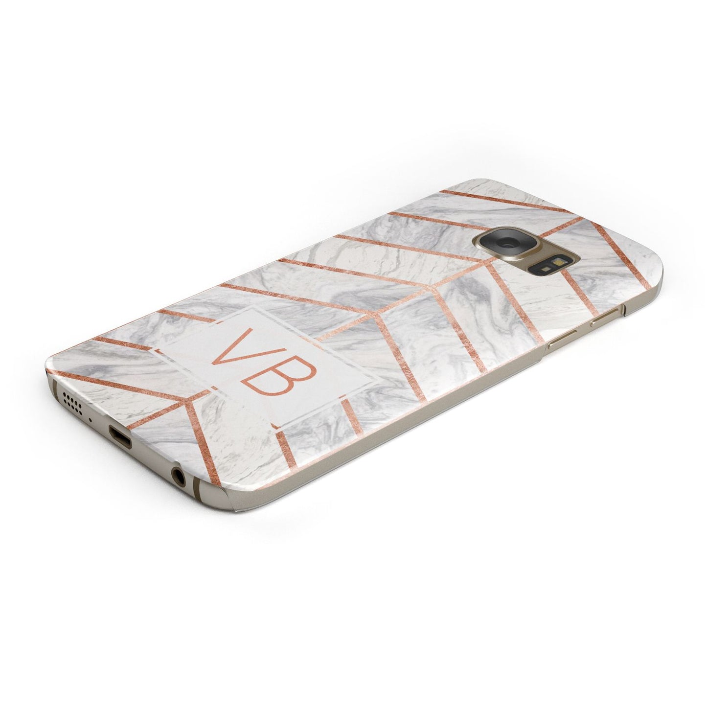 Personalised Marble Initials Shapes Samsung Galaxy Case Bottom Cutout