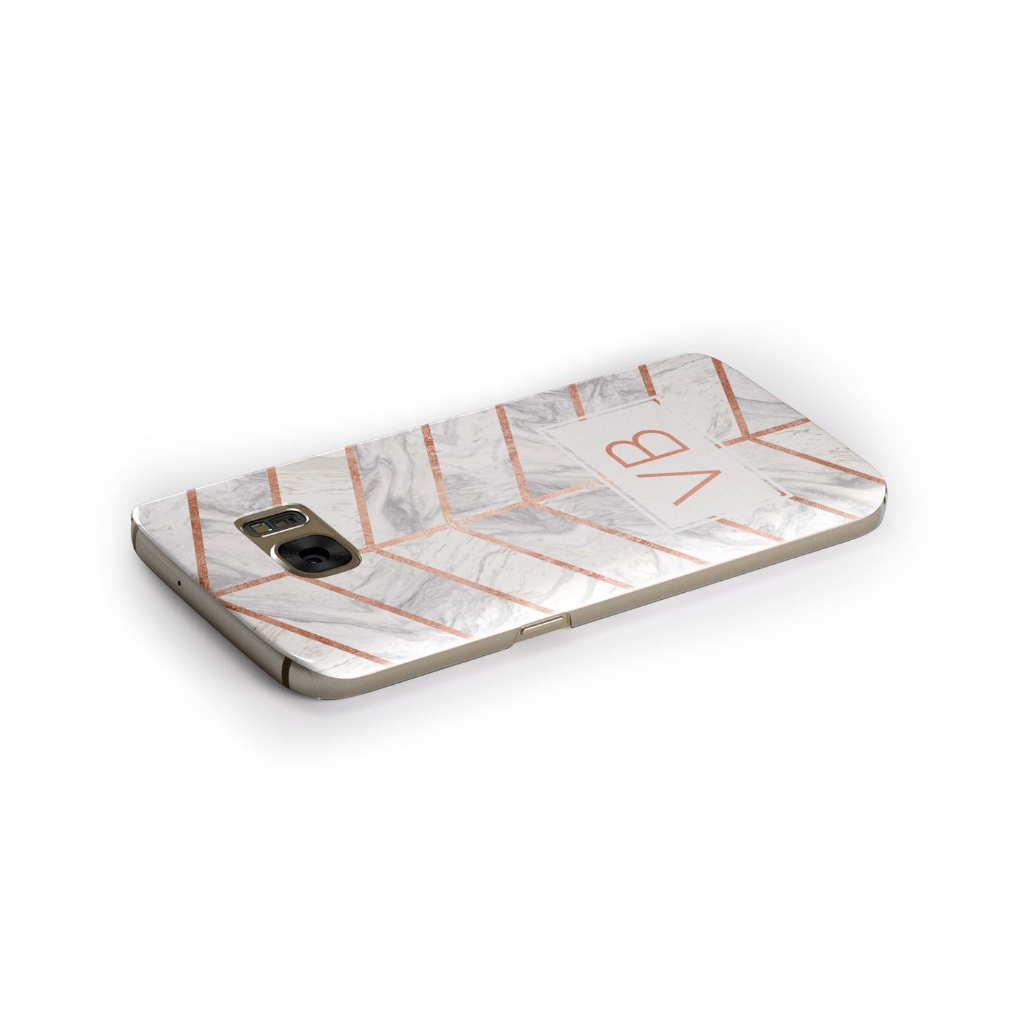 Personalised Marble Initials Shapes Samsung Galaxy Case Side Close Up