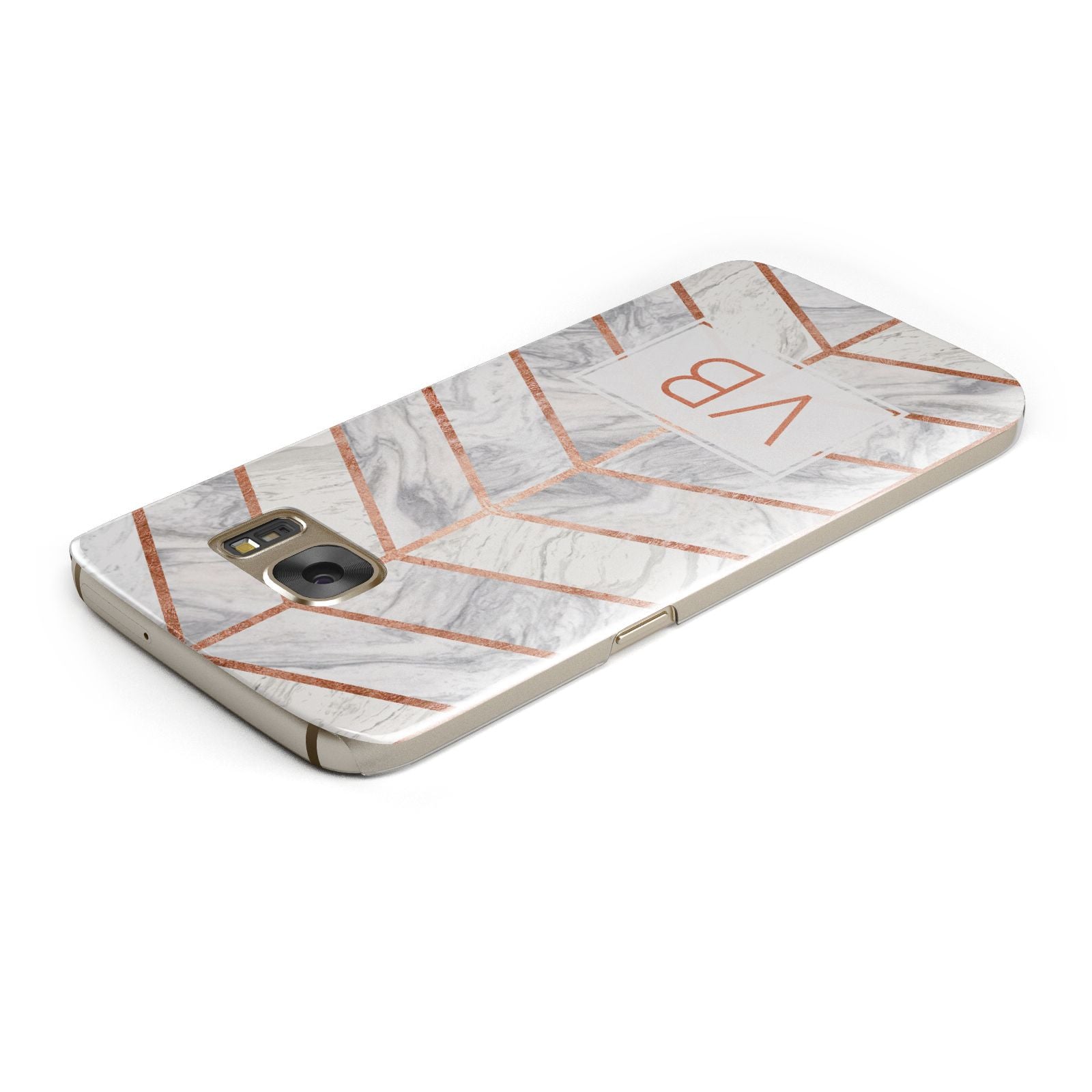 Personalised Marble Initials Shapes Samsung Galaxy Case Top Cutout