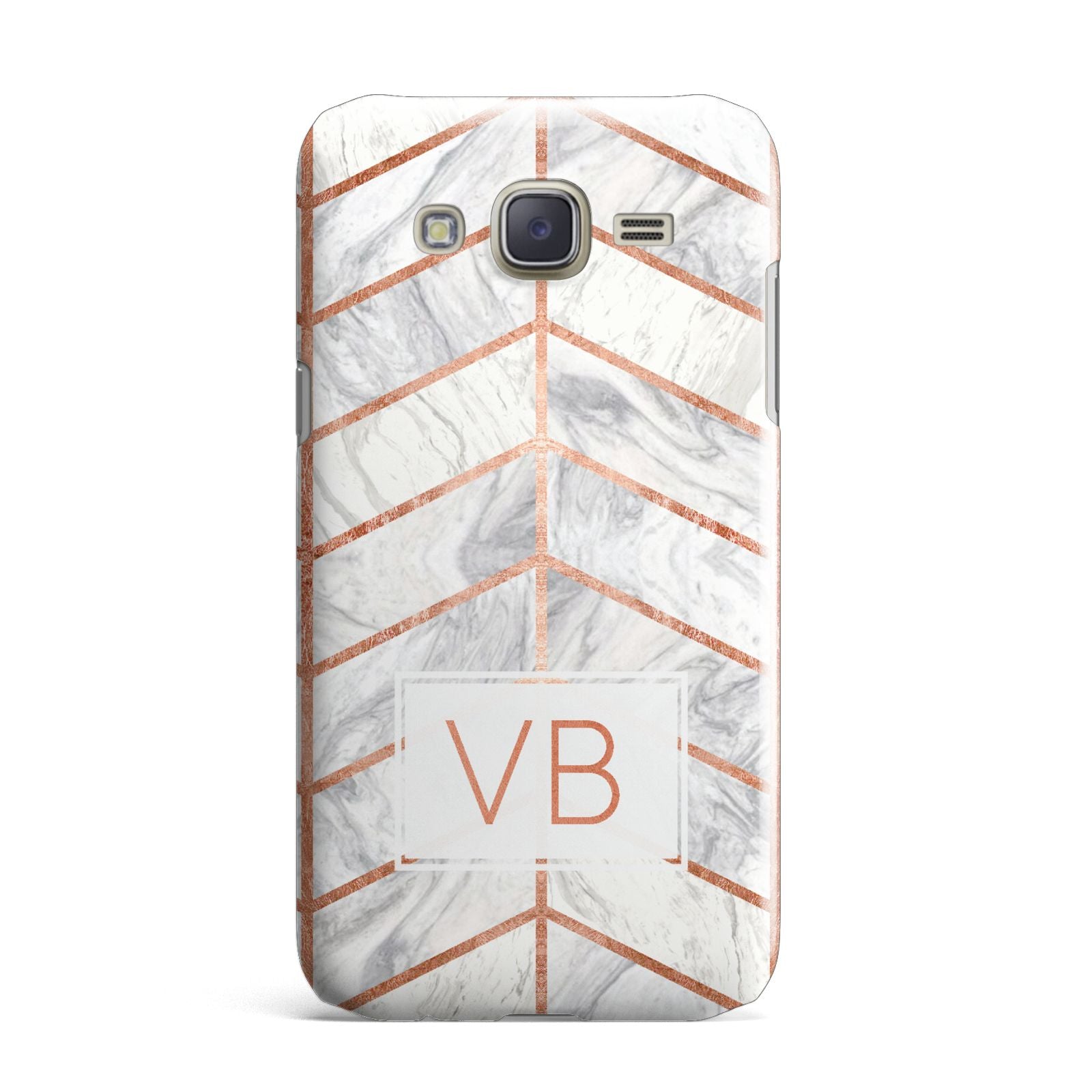 Personalised Marble Initials Shapes Samsung Galaxy J7 Case