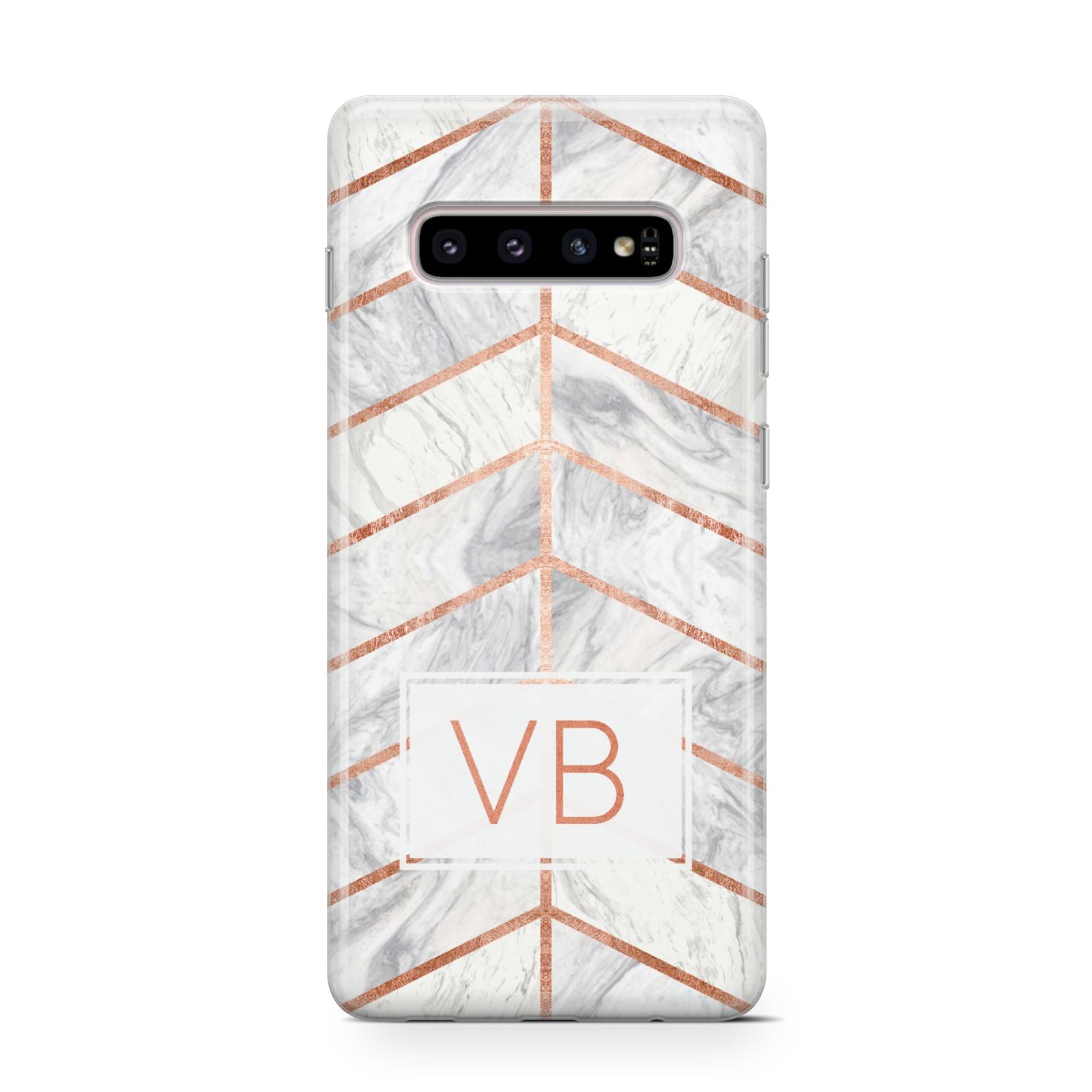 Personalised Marble Initials Shapes Samsung Galaxy S10 Case