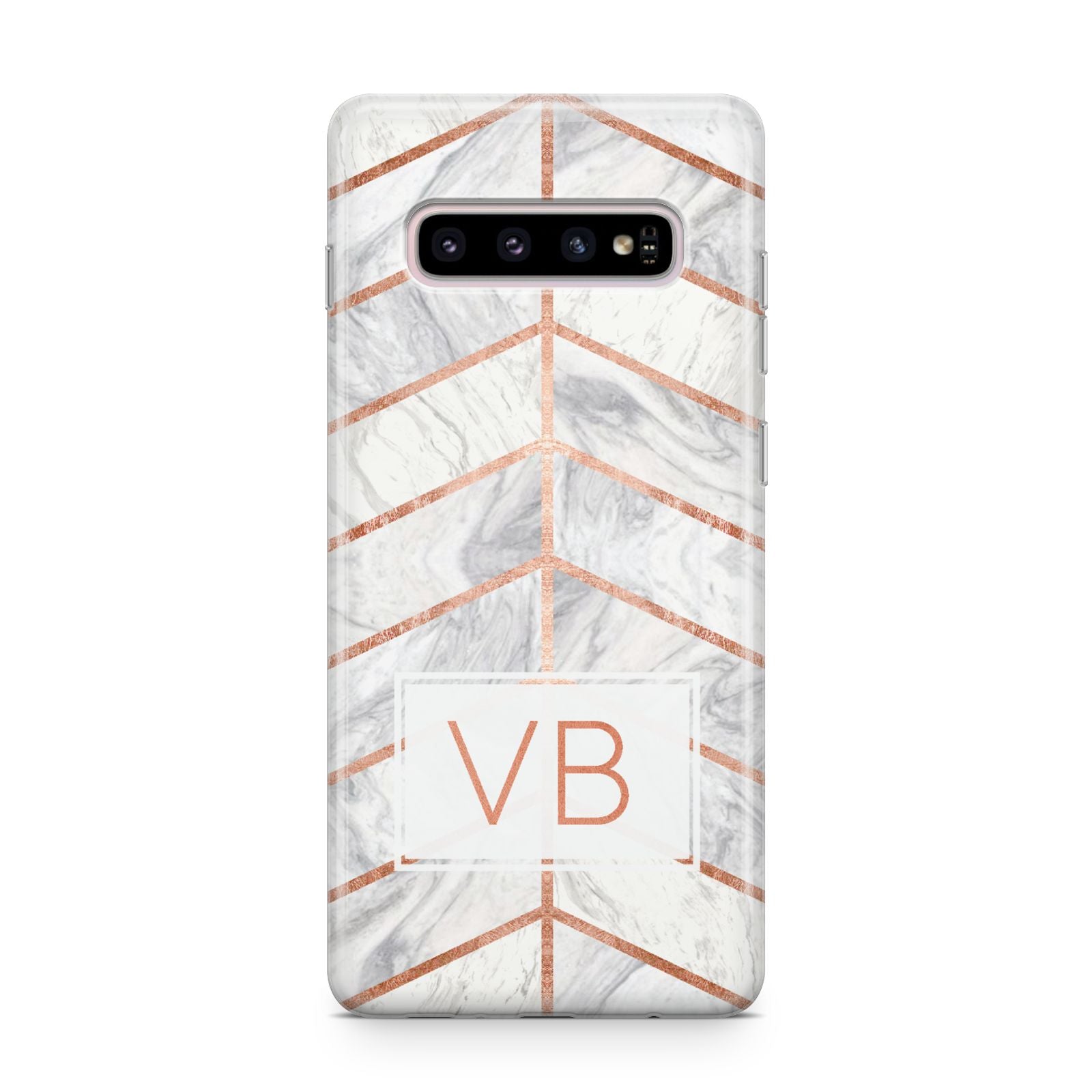 Personalised Marble Initials Shapes Samsung Galaxy S10 Plus Case