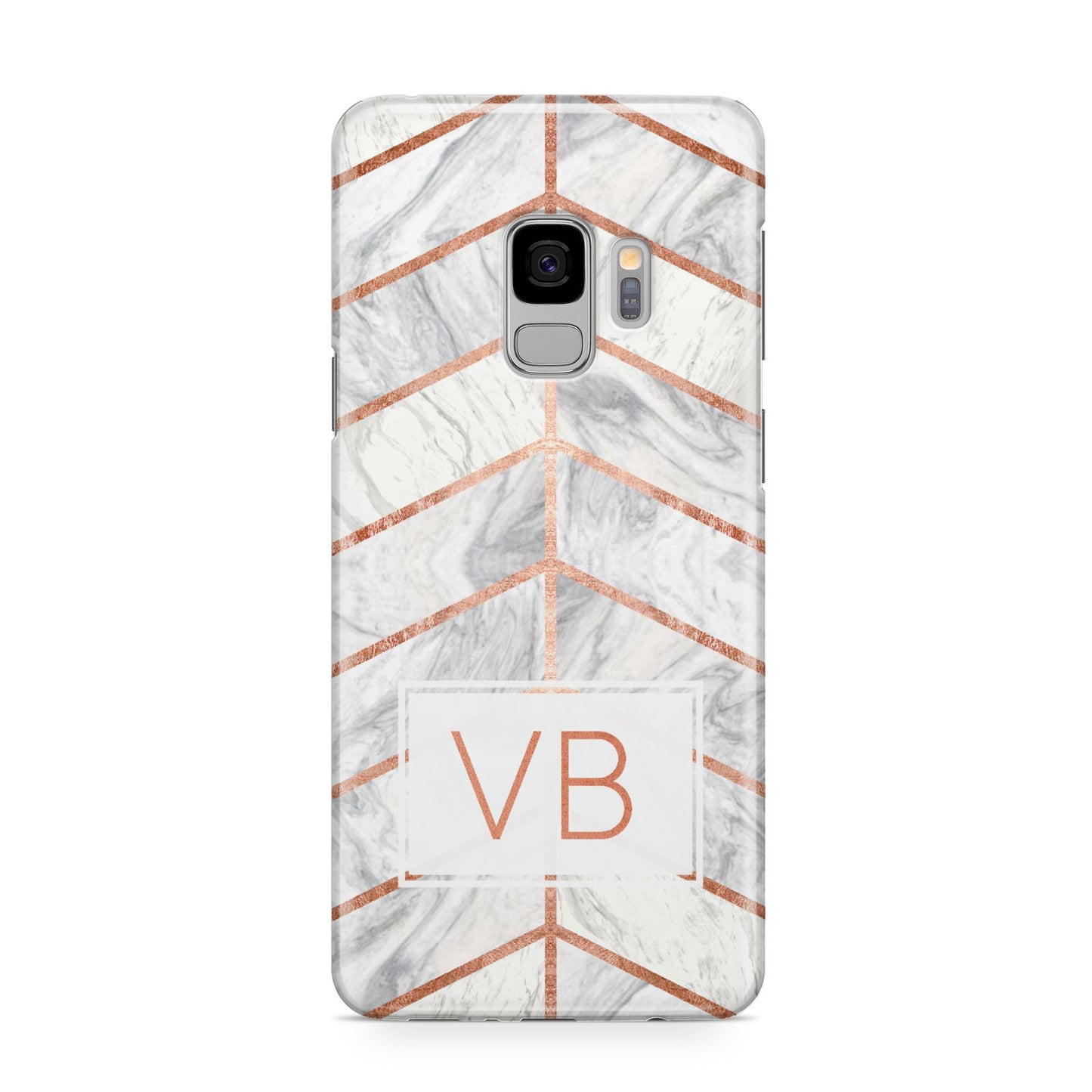 Personalised Marble Initials Shapes Samsung Galaxy S9 Case