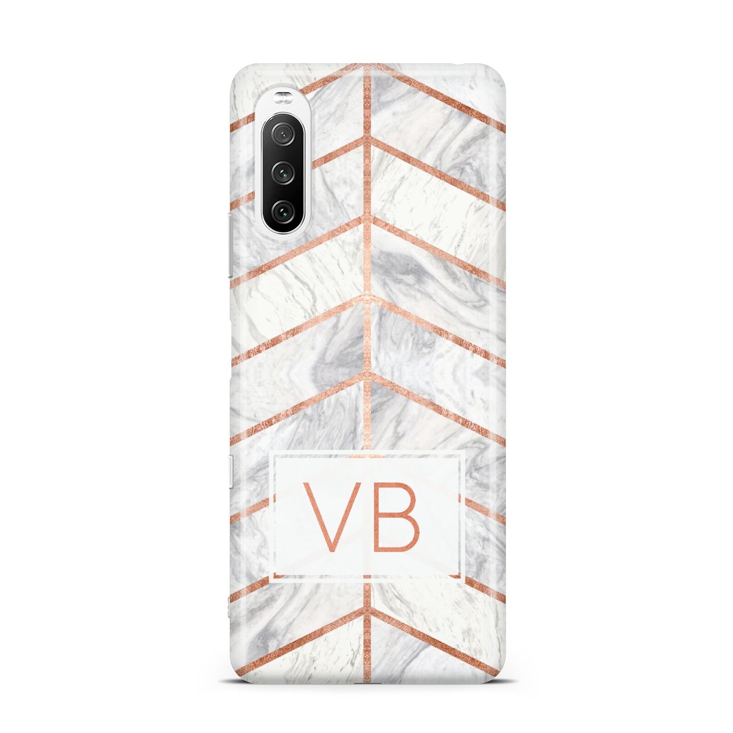 Personalised Marble Initials Shapes Sony Xperia 10 III Case