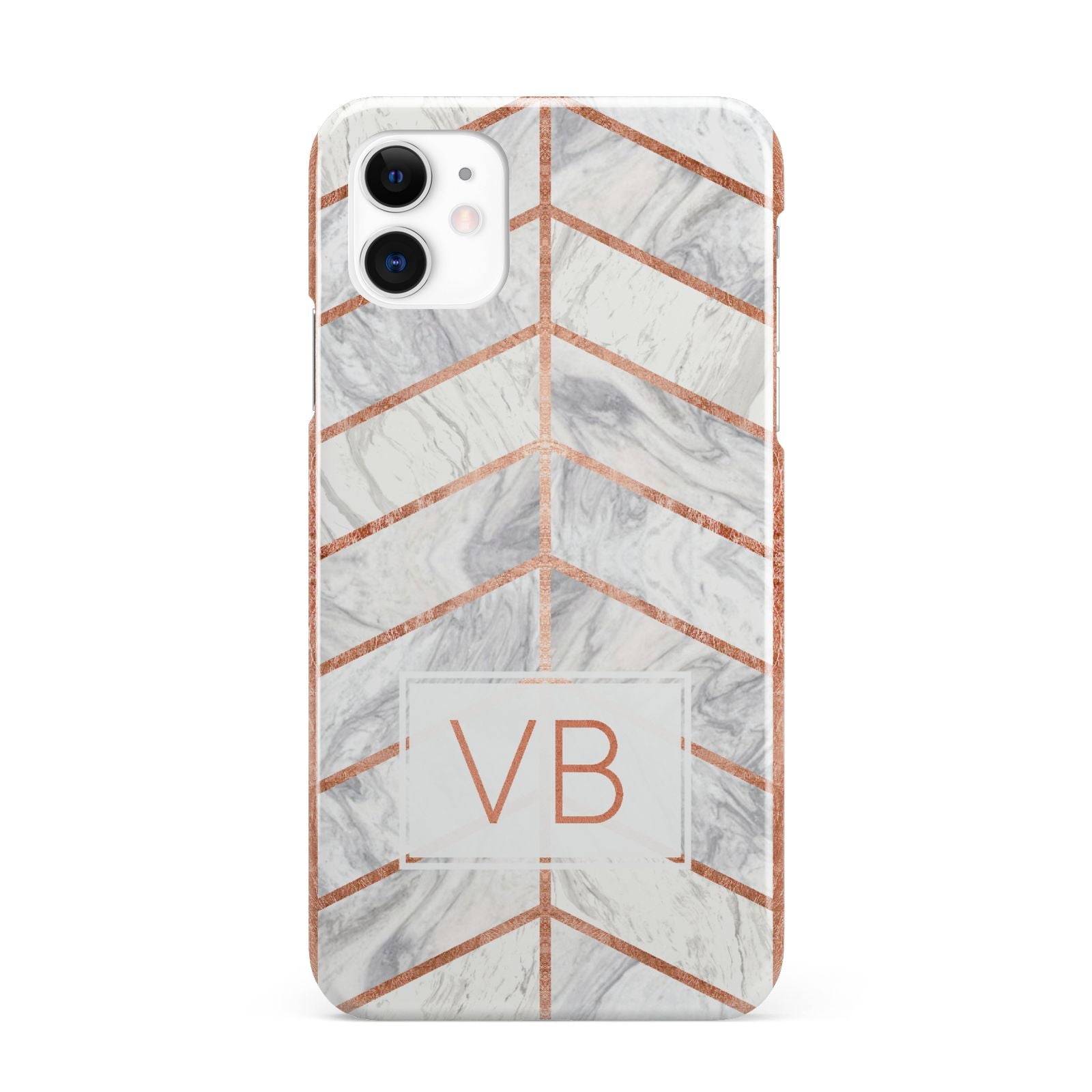 Personalised Marble Initials Shapes iPhone 11 3D Snap Case