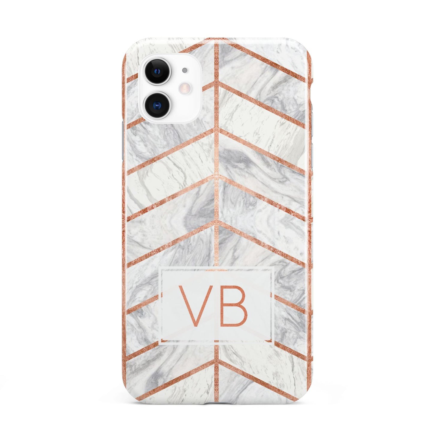 Personalised Marble Initials Shapes iPhone 11 3D Tough Case