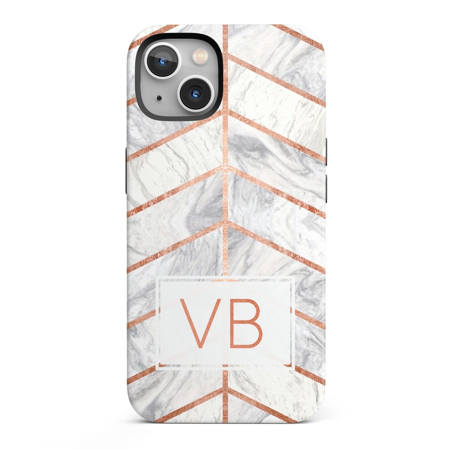 Personalised Marble Initials Shapes iPhone 13 Full Wrap 3D Tough Case