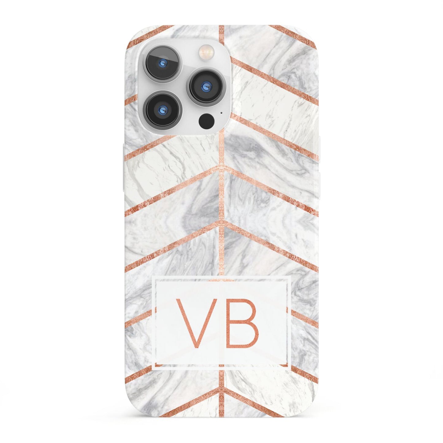 Personalised Marble Initials Shapes iPhone 13 Pro Full Wrap 3D Snap Case