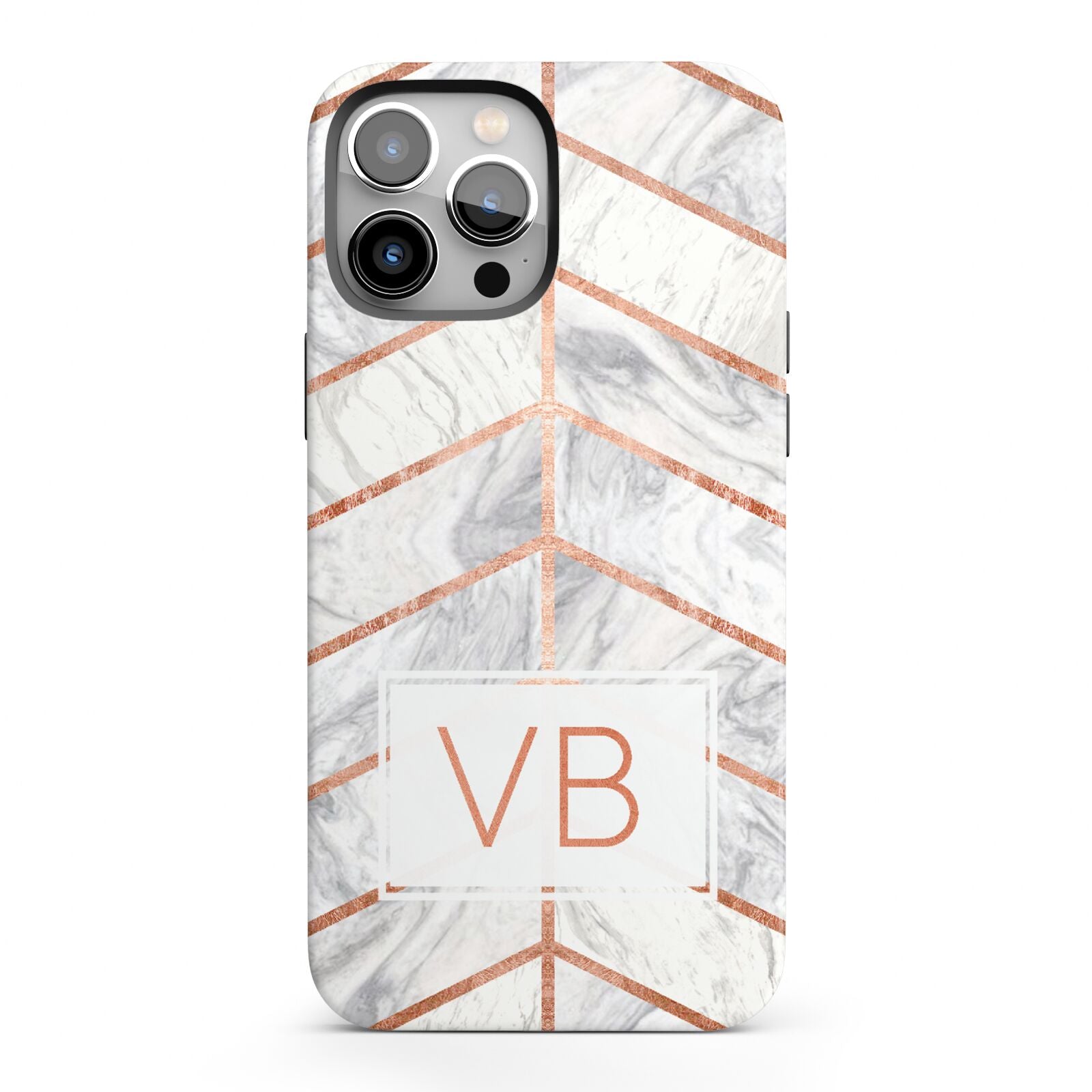 Personalised Marble Initials Shapes iPhone 13 Pro Max Full Wrap 3D Tough Case