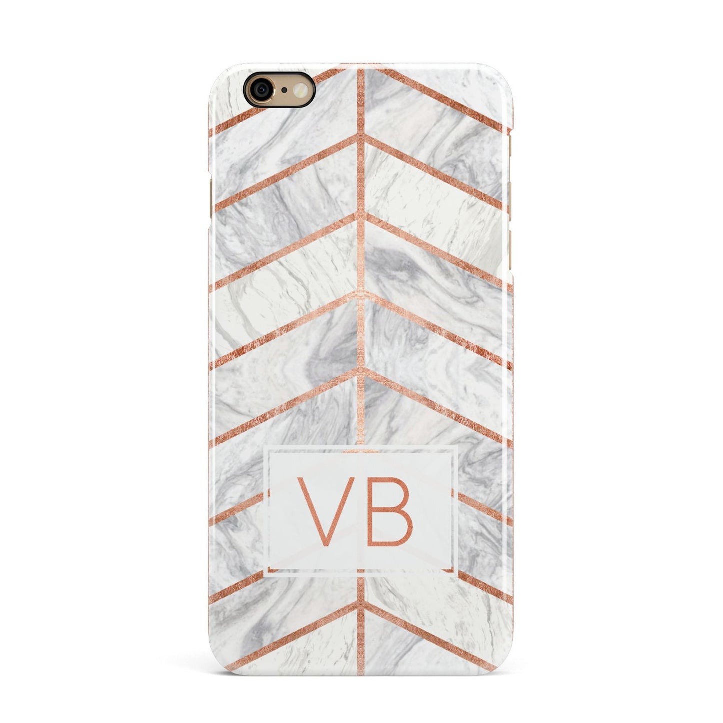 Personalised Marble Initials Shapes iPhone 6 Plus 3D Snap Case on Gold Phone