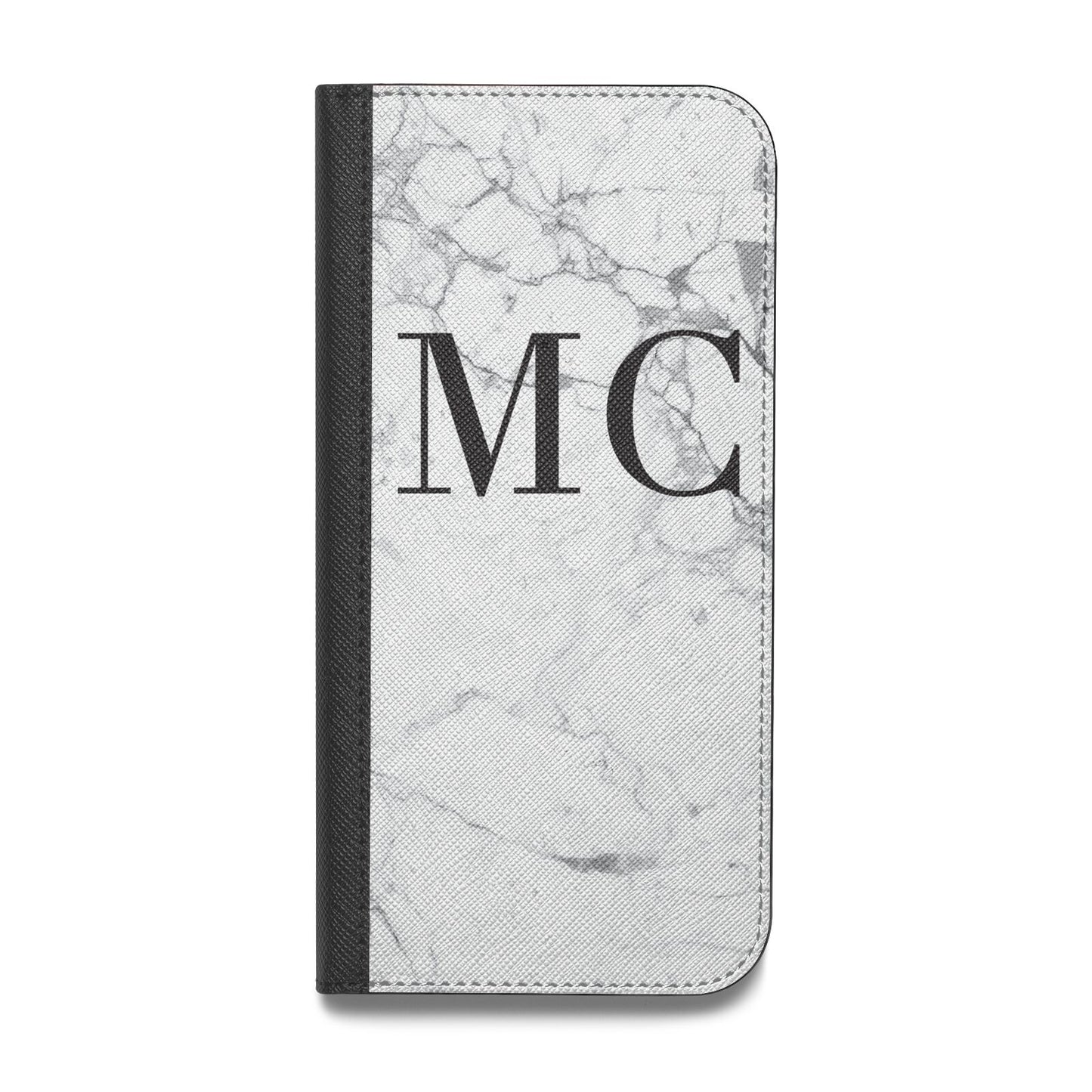 Personalised Marble Initials Vegan Leather Flip Samsung Case