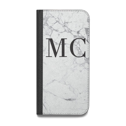 Personalised Marble Initials Vegan Leather Flip Samsung Case