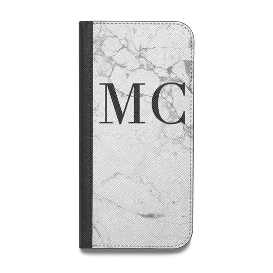 Personalised Marble Initials Vegan Leather Flip Samsung Case