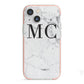 Personalised Marble Initials iPhone 13 Mini TPU Impact Case with Pink Edges