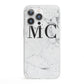 Personalised Marble Initials iPhone 13 Pro Clear Bumper Case