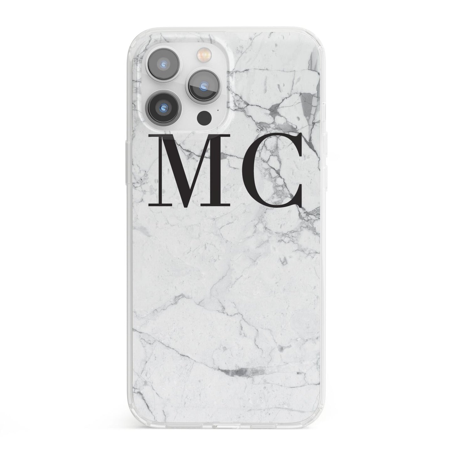 Personalised Marble Initials iPhone 13 Pro Max Clear Bumper Case