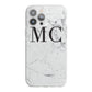 Personalised Marble Initials iPhone 13 Pro Max TPU Impact Case with White Edges