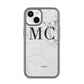 Personalised Marble Initials iPhone 14 Clear Tough Case Starlight