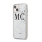 Personalised Marble Initials iPhone 14 Plus Glitter Tough Case Starlight Angled Image