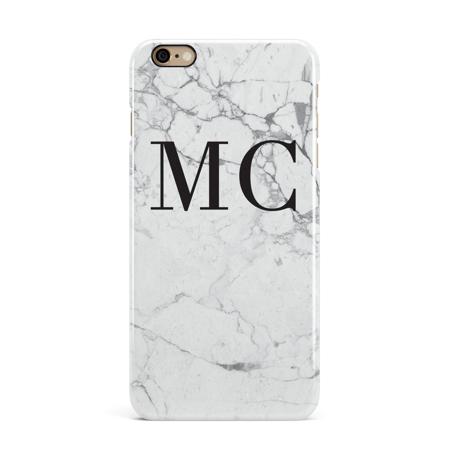 Personalised Marble Initials iPhone 6 Plus 3D Snap Case on Gold Phone