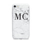 Personalised Marble Initials iPhone 7 Bumper Case on Silver iPhone