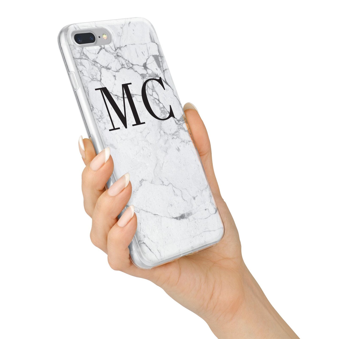 Personalised Marble Initials iPhone 7 Plus Bumper Case on Silver iPhone Alternative Image