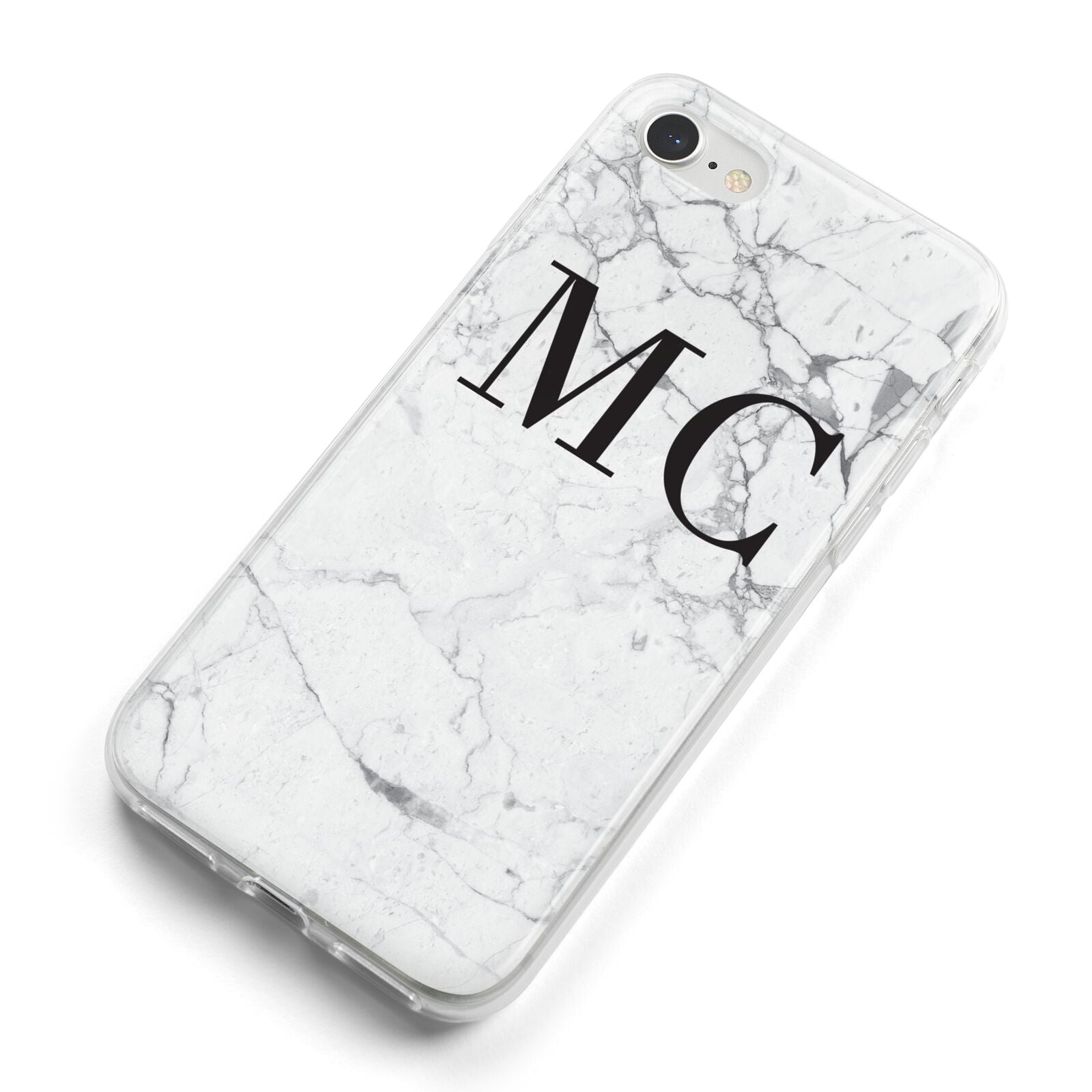 Personalised Marble Initials iPhone 8 Bumper Case on Silver iPhone Alternative Image