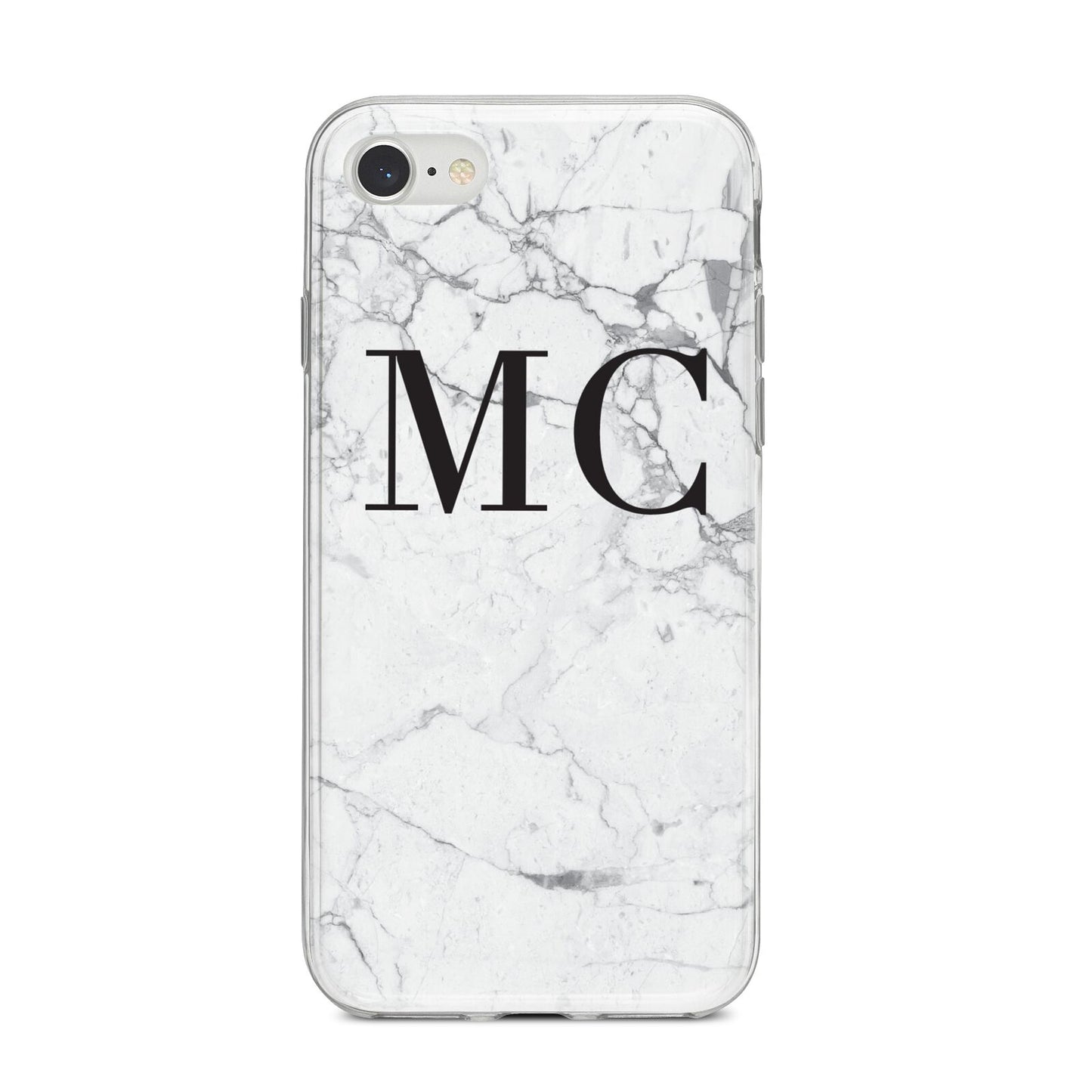 Personalised Marble Initials iPhone 8 Bumper Case on Silver iPhone